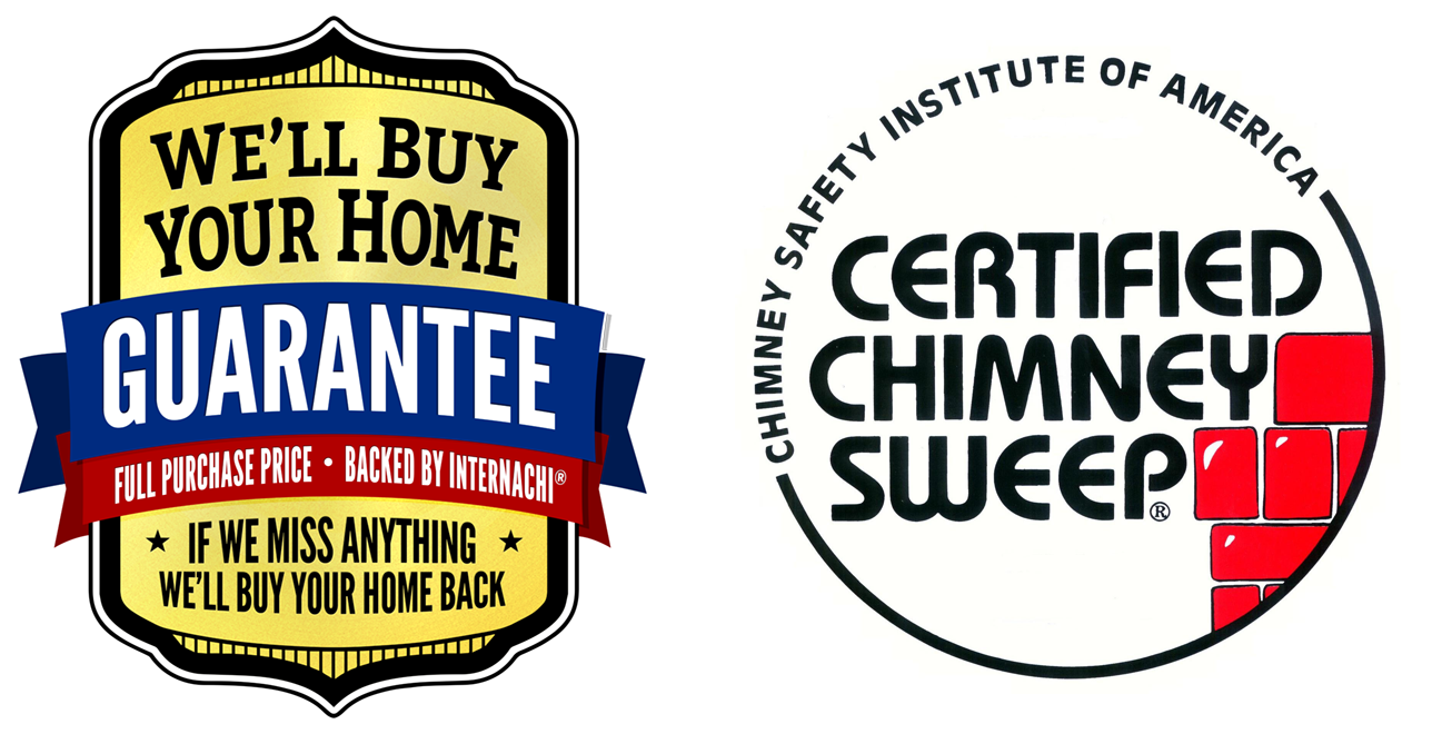 buy back guarantee and certified chimney sweep logos